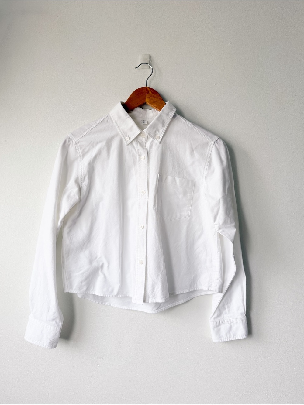 Women's White Button-Down Shirt with Chest Pocket